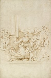 La adoración de los pastores, WA1846.205 de Raffaello Sanzio Raphael